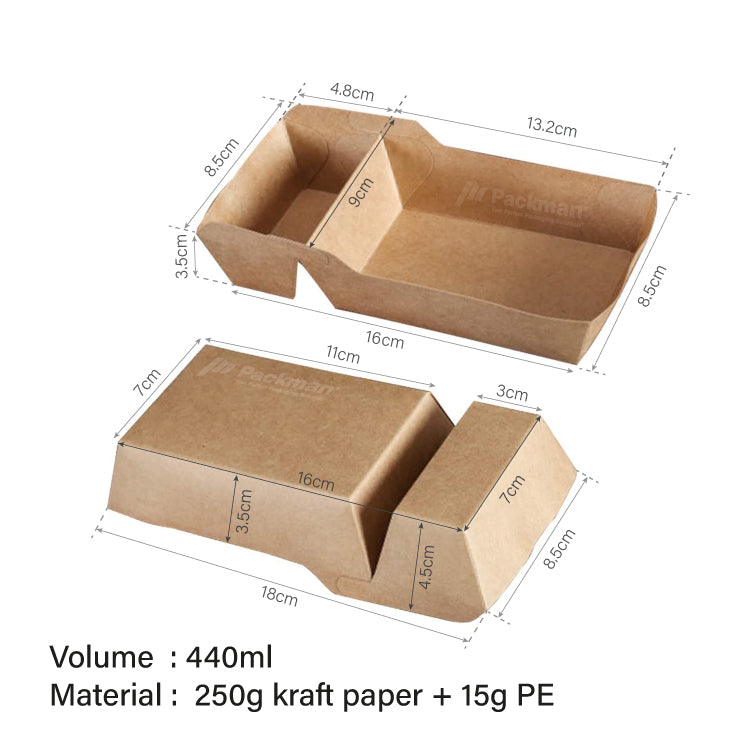 440ml 2-Compartment Paper Tray