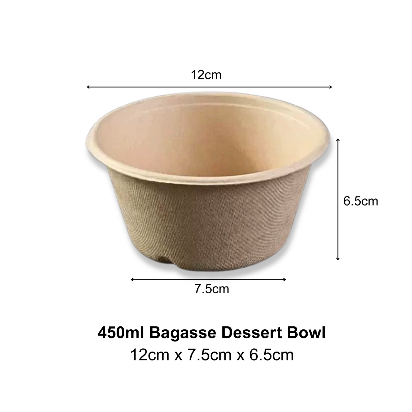 Bagasse Dessert Bowl 450ml (50PCS/PACK)