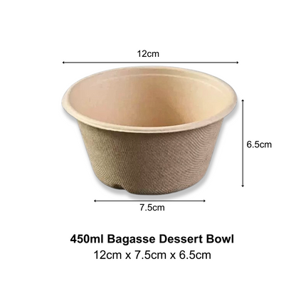 Bagasse Dessert Bowl 450ml (50PCS/PACK)