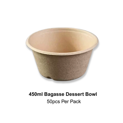 Bagasse Dessert Bowl 450ml (50PCS/PACK)