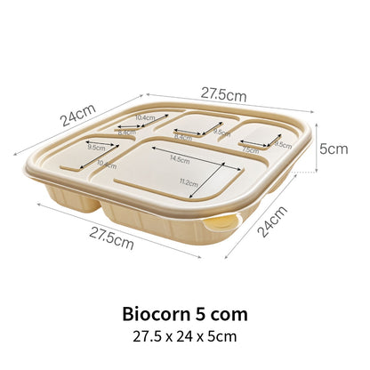 3-5 Compartment Biocorn Bento Lunch Box