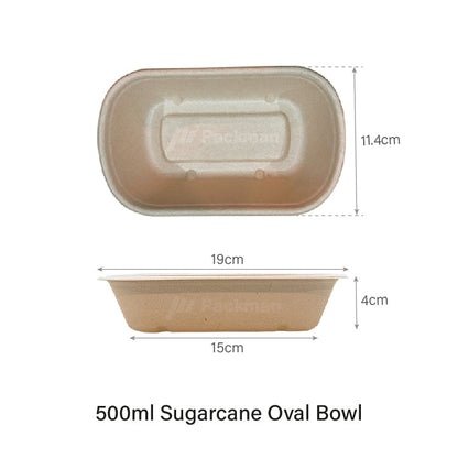 700ml Sugarcane Oval Bowl (50pcs)