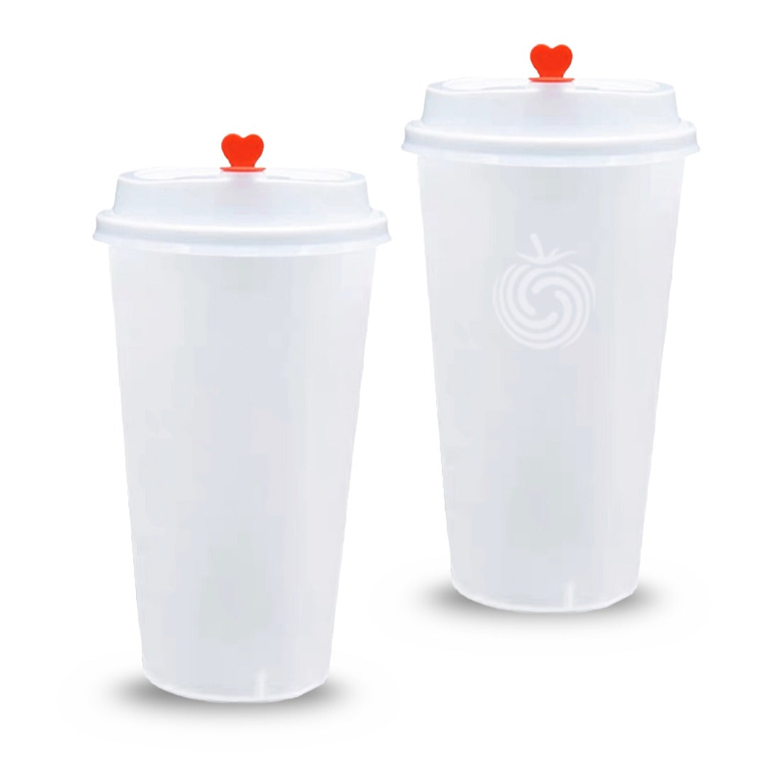 500ml Disposable Bubble Tea Cup with Lid (Plain / Print)