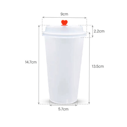 500ml Disposable Bubble Tea Cup with Lid (Plain / Print)