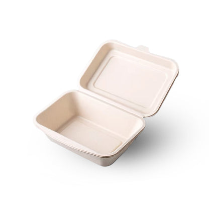 600ml Clamshell Sugarcane Lunch Box