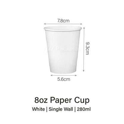 8oz White Single / Double Wall Paper Cup