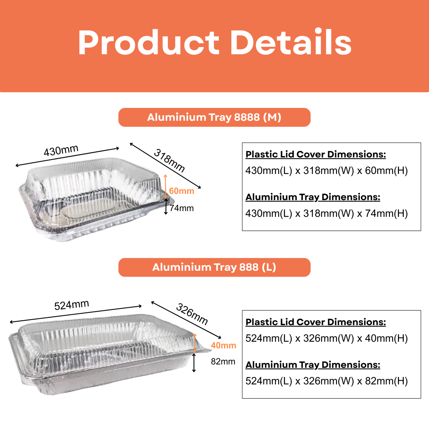 Lacy's Aluminium Tray + Lid (50pcs)