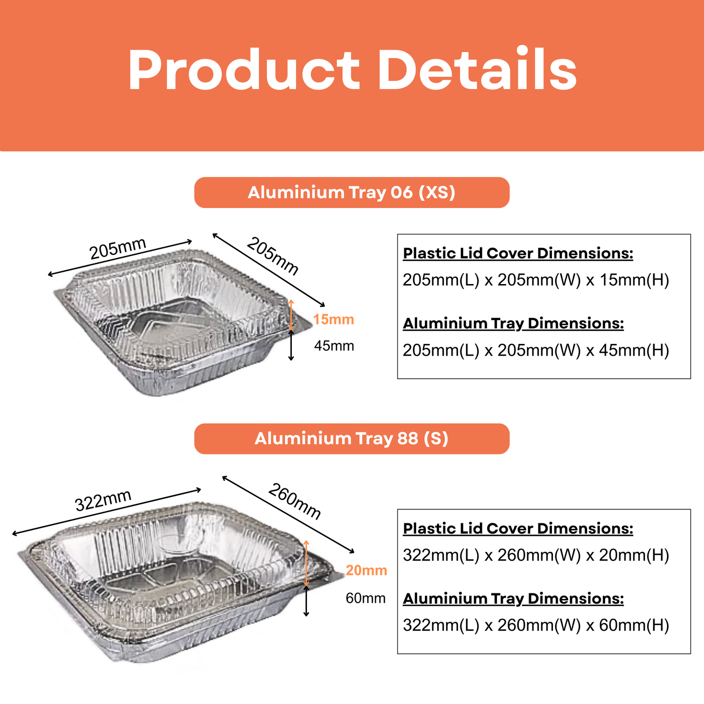 Lacy's Aluminium Tray + Lid (50pcs)