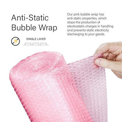 50cm x 100m Pink Anti-Static Bubble Wrap