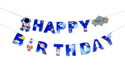 Astronauts Paper Birthday Banner