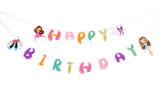 Ballet Girls Paper Birthday Banner
