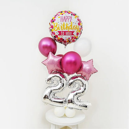 Gold Pink Polka Round Balloon