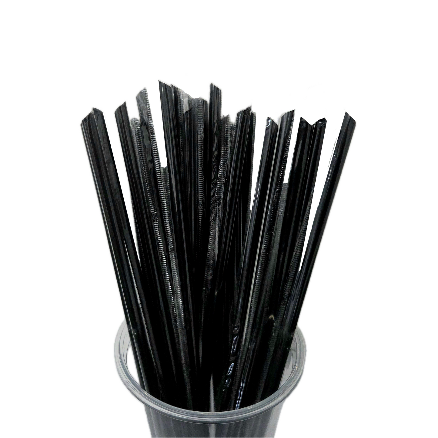 Black Plastic Straw with Sharp Edge