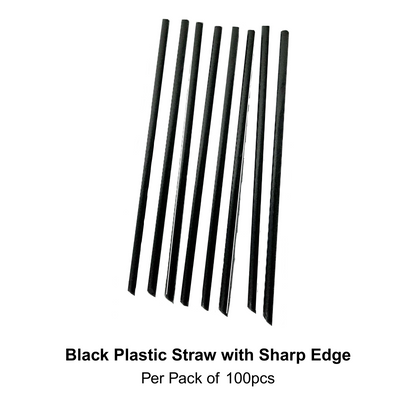 Black Plastic Straw with Sharp Edge