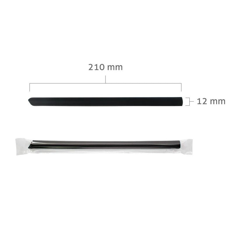 Black Plastic Straw with Sharp Edge