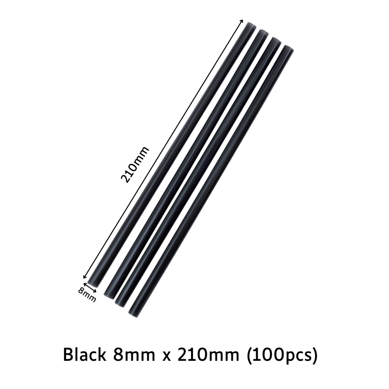 Black Straight Straw