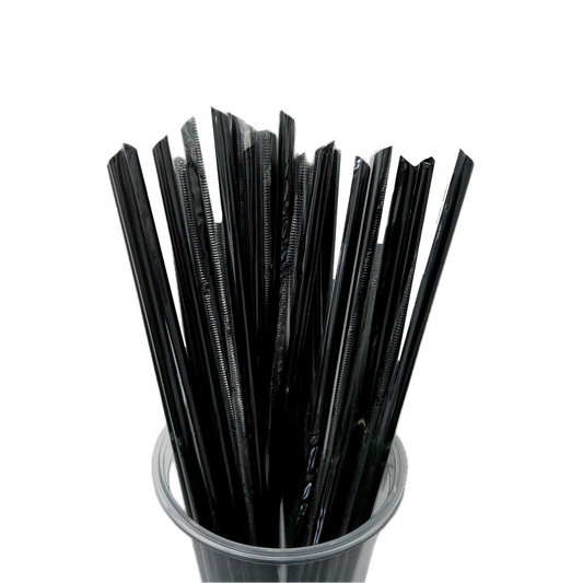 Black Plastic Straw with Sharp Edge