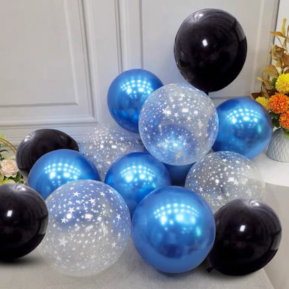 Chrome Blue Black Mix Balloon Set (50pcs)