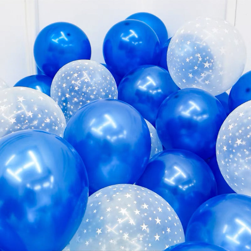 Blue with Transparent Star Balloon Set (50pcs)
