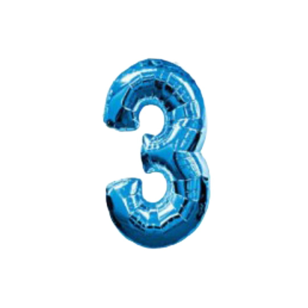 Blue Number Foil Balloon