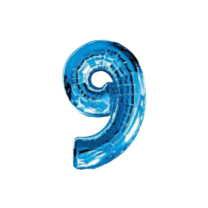 Blue Number Foil Balloon