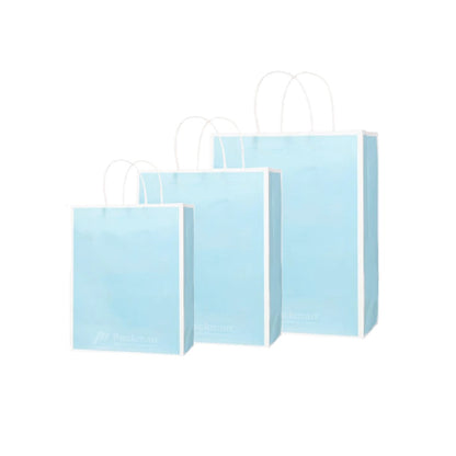 Blue with White Border Paper Bag