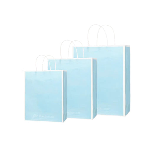 Blue with White Border Paper Bag