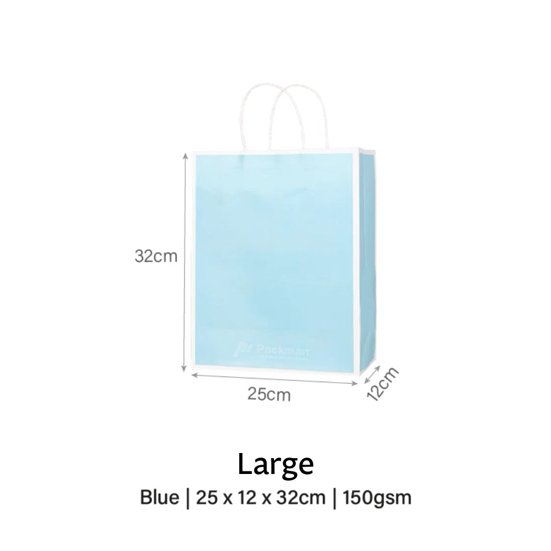 Blue with White Border Paper Bag