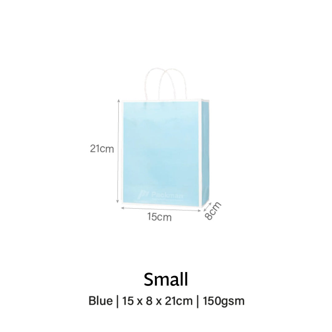 Blue with White Border Paper Bag