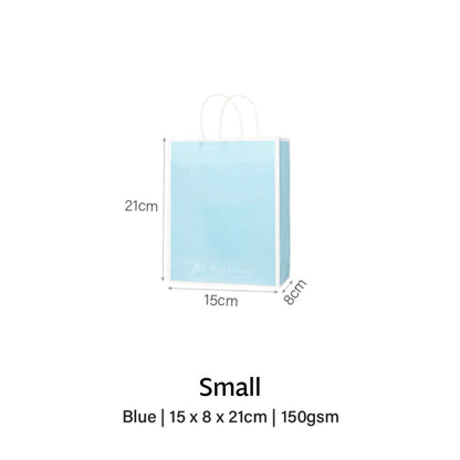 Blue with White Border Paper Bag