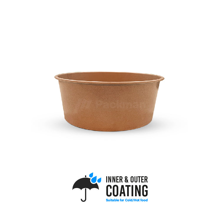 Brown Double-Coated Kraft Bowl 