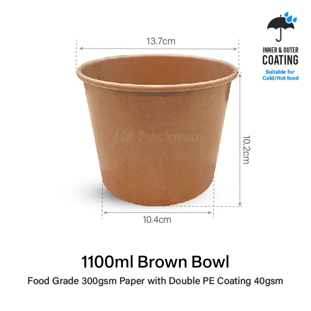 Brown Double-Coated Kraft Bowl