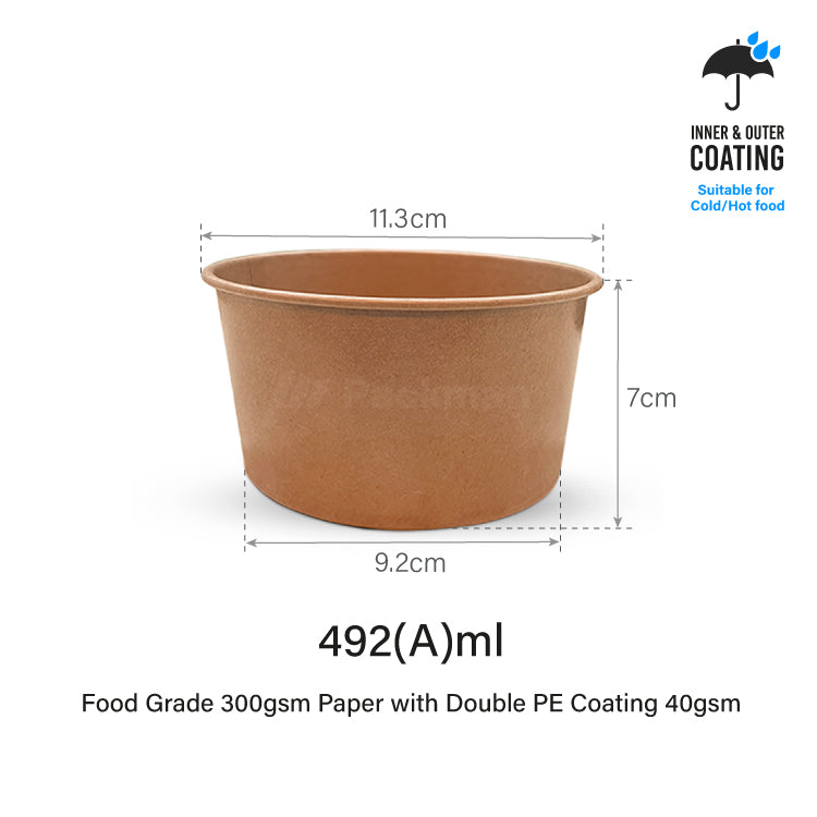 Brown Double-Coated Kraft Bowl