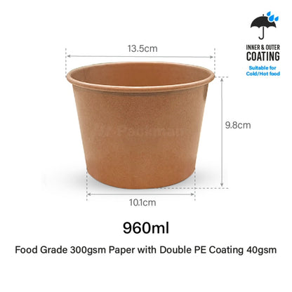 Brown Double-Coated Kraft Bowl