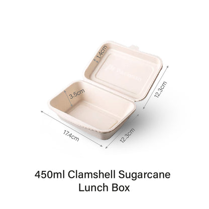 Clamshell Sugarcane Lunch Box