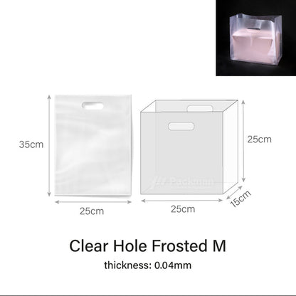 Clear Hole Frosted Carrier Bag
