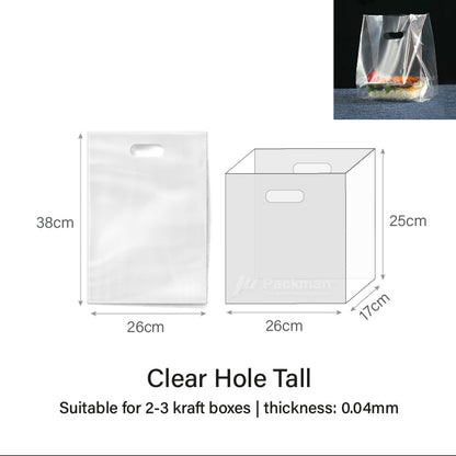 Clear Hole Short / Tall Carrier Bag