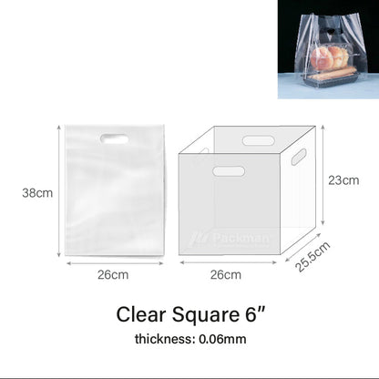 Clear Square Carrier Bag