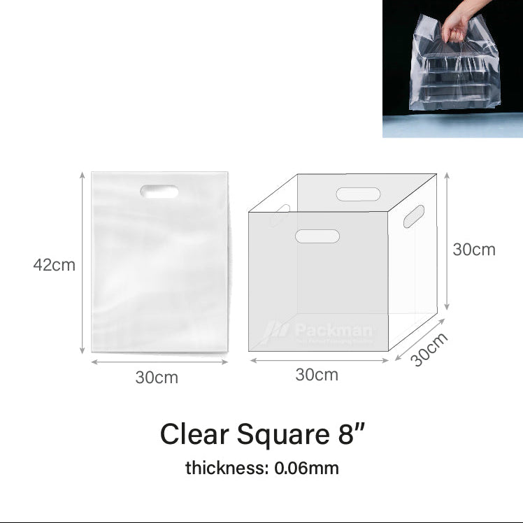 Clear Square Carrier Bag