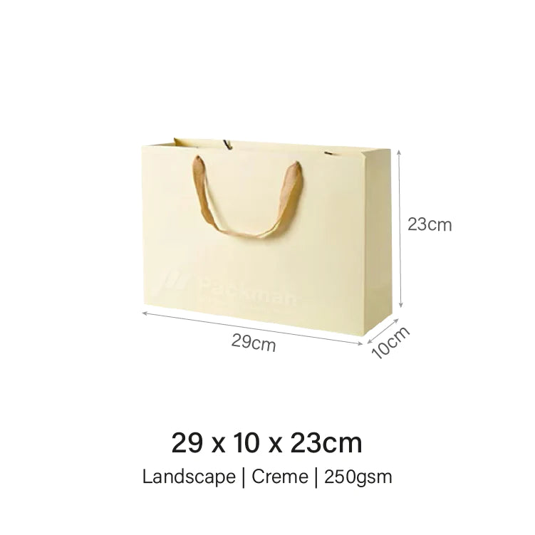Coloured Rope Creme Paper Bag
