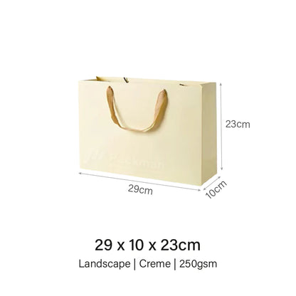 Coloured Rope Creme Paper Bag