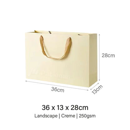 Coloured Rope Creme Paper Bag