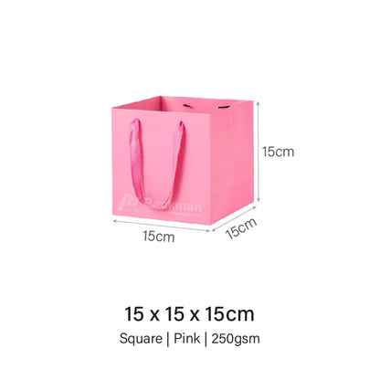 Coloured Rope Pink Paper Bag