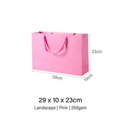 Coloured Rope Pink Paper Bag