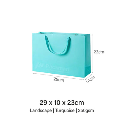 Coloured Rope Turquoise Paper Bag
