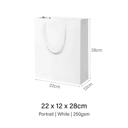 Coloured Rope White Paper Bag