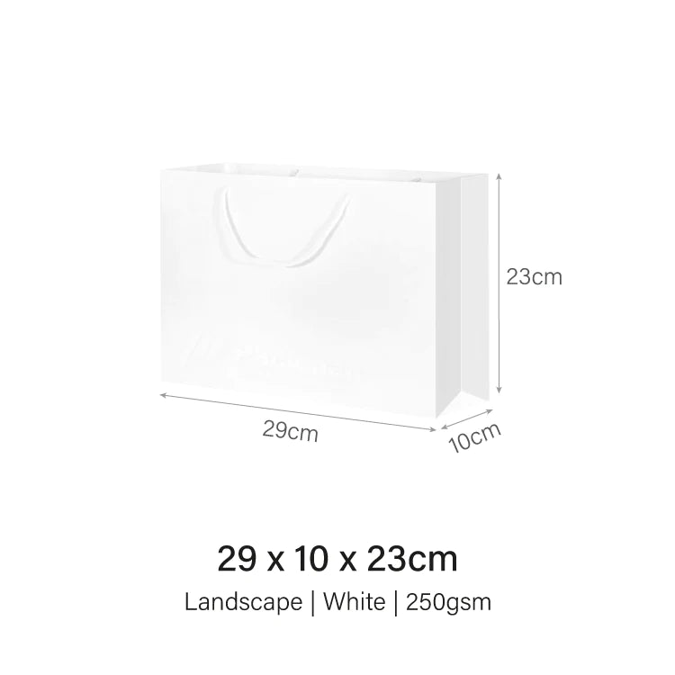 Coloured Rope White Paper Bag