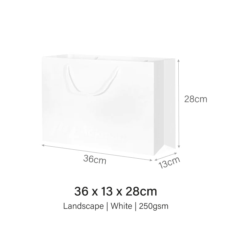 Coloured Rope White Paper Bag