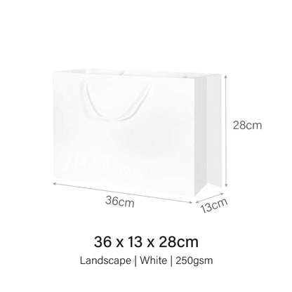 Coloured Rope White Paper Bag