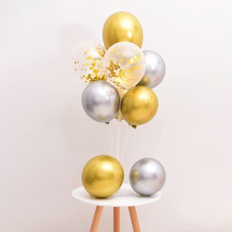Confetti Metallic Balloon with Table Stand Set 